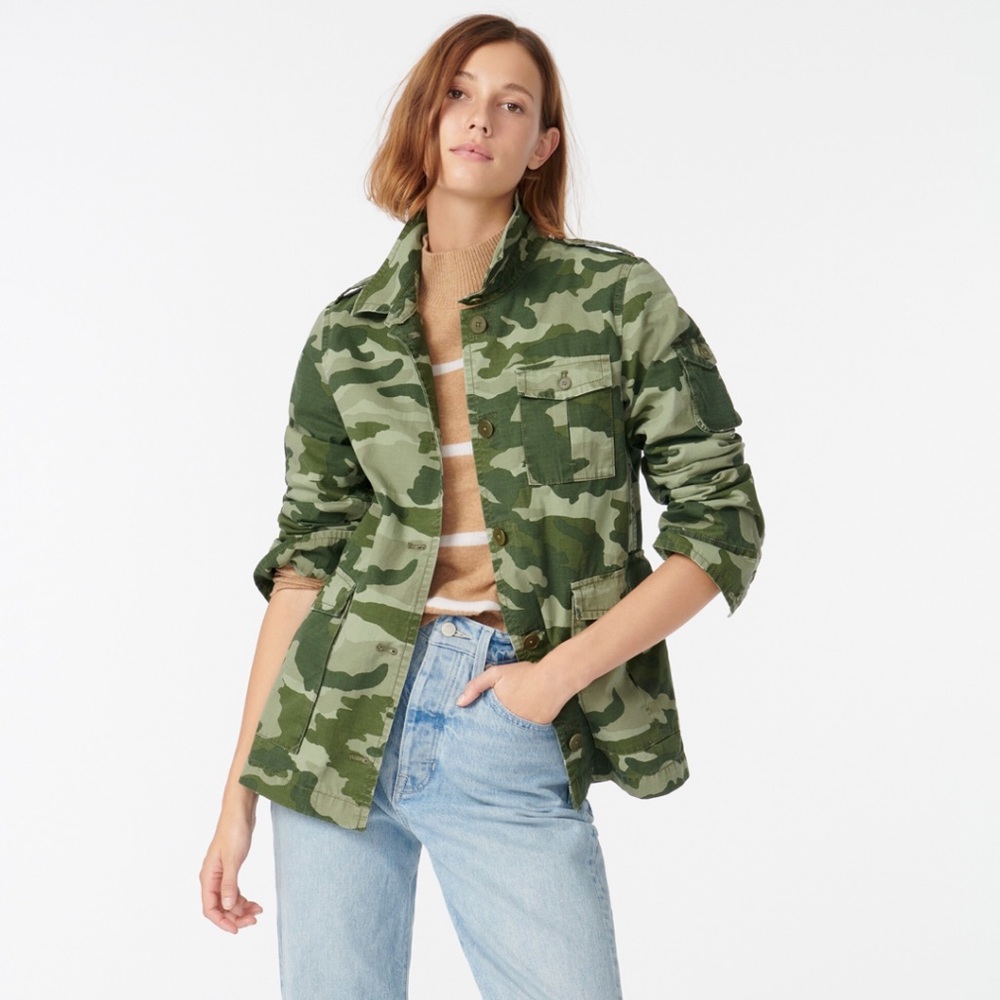 J.Crew Garment-dyed lightweight jacket in camo